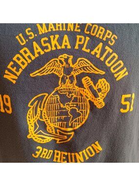 Vintage T-shirt Large Single Stitch 80's Nebraska Marines Platoon Reunion USA